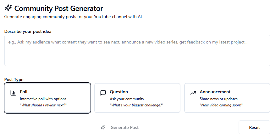 Community Post Generator